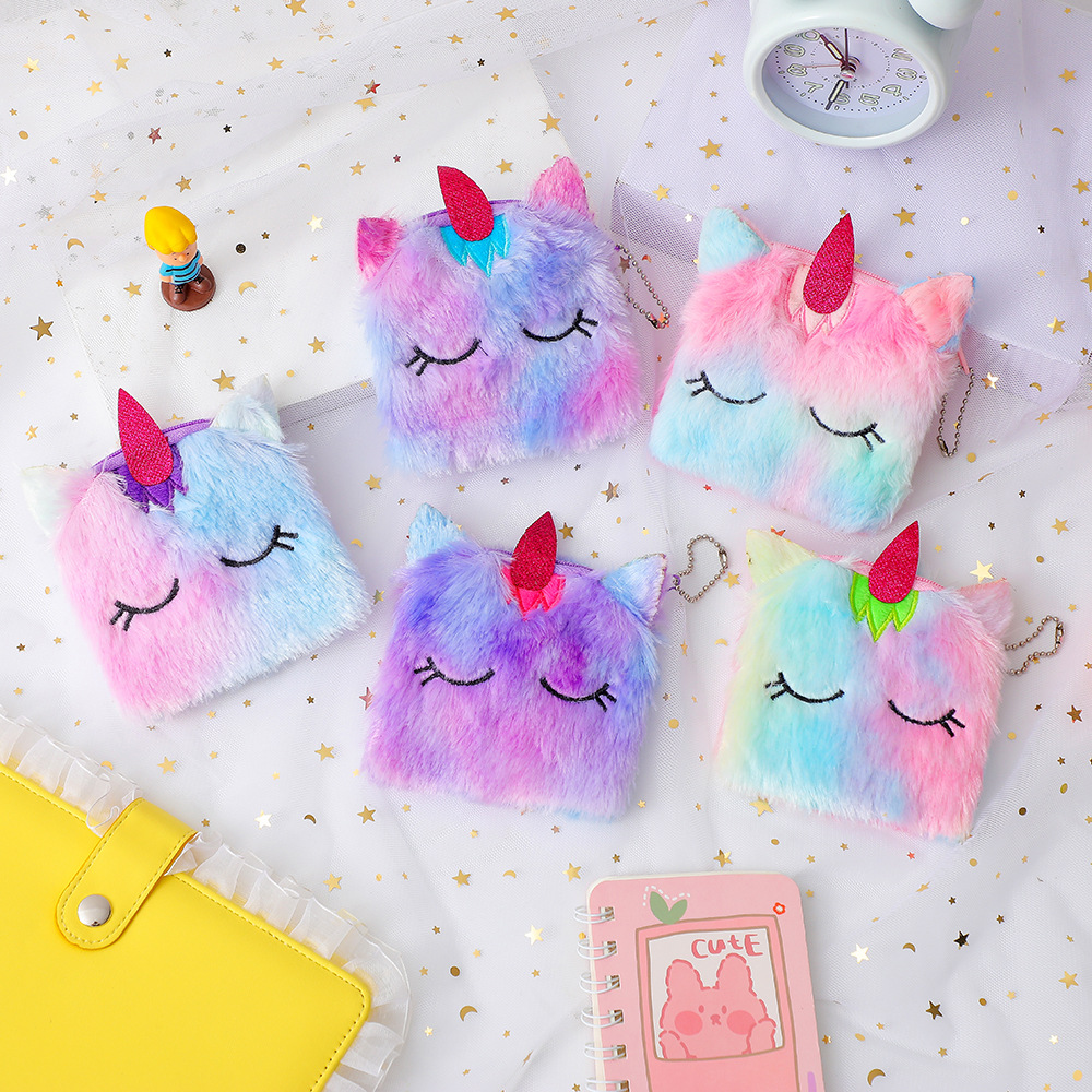 Wholesale Cartoon Unicorn Plush Coin Purse