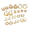 Wholesale PVD Coated 18K Gold Real Gold Plated U Shape Crown Butterfly Stainless Steel Classic Style Waterproof Non Tarnish Earrings