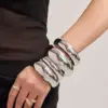 Wholesale Exaggerated Wide Face Smooth Surface Gold Plated Stainless Steel Bracelet Women's Vintage Style Luxury Wheel Of Fortune Ring