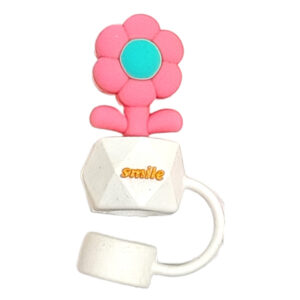 Straw cover [flower potted plant] peach pink + pearlescent white / Bag without straw