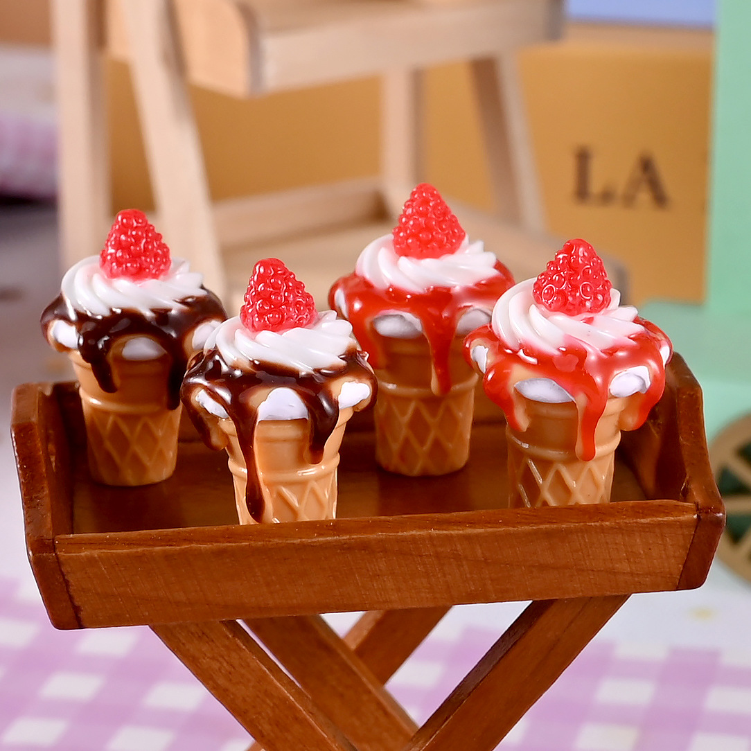 Wholesale Resin Simulation Jam Ice Cream Dollhouse Miniature Food Toy Model
