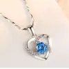 Wholesale Fashion Heart Shape Copper Rhinestones Pendant Necklace In Bulk