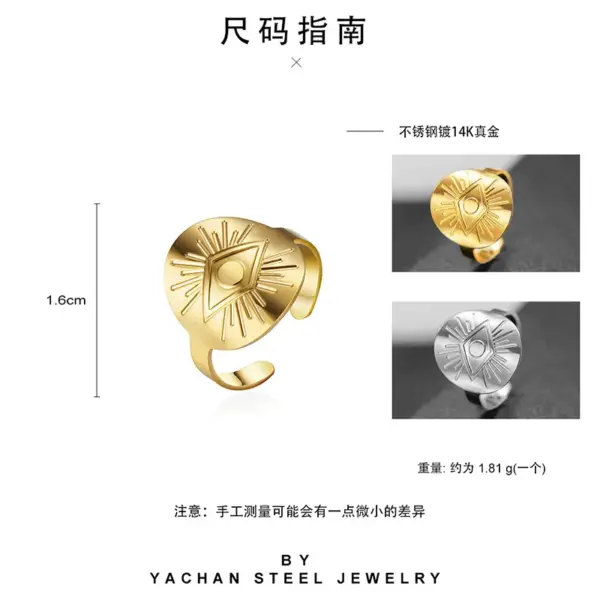 Wholesale PVD Coated 18K Gold Real Gold Plated 304 Stainless Steel Retro Waterproof Non Tarnish