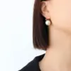 Wholesale PVD Coated Real Gold Plated 18K Gold Geometric 304 Stainless Steel Fashion Waterproof Non Tarnish Earrings