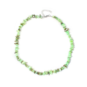 Light green irregular gravel necklace