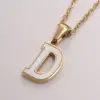 Wholesale Jewelry Simple Style Commute Letter 304 Stainless Steel Shell Gold Plated Plating Inlay Pendant Necklace