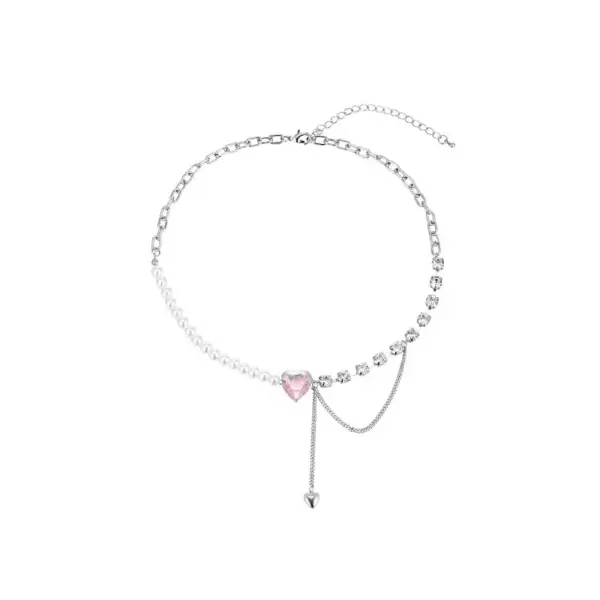 Love Stitching Pearl Japanese And Korean Necklace Design High-grade Light Luxury Niche Clavicle Chain New Women's Necklace