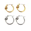 Wholesale 1 Pair Simple Style Solid Color Plating Titanium Steel 18k Gold Plated Earrings