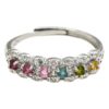 Wholesale Natural Color Treasure Tourmaline Ring Inlaid with 925 Silver Tourmaline Ring Adjusting Tourmaline Ring