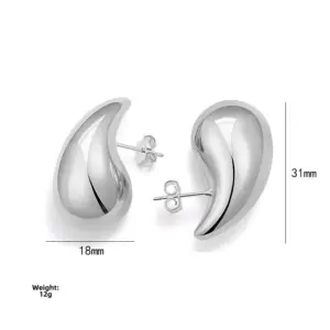 Hollow Water Drop-Steel Color / 18K