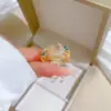 Wholesale Fashion Star Moon Brass Plating Zircon Open Ring