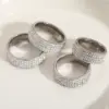Wholesale Jewelry Casual Basic Simple Style Geometric 304 Stainless Steel Zircon 18K Gold Plated Plating Inlay Rings