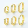 Wholesale 1 Piece Sweet Simple Style Round Plating Inlay Brass Zircon 18k Gold Plated Silver Plated Earrings
