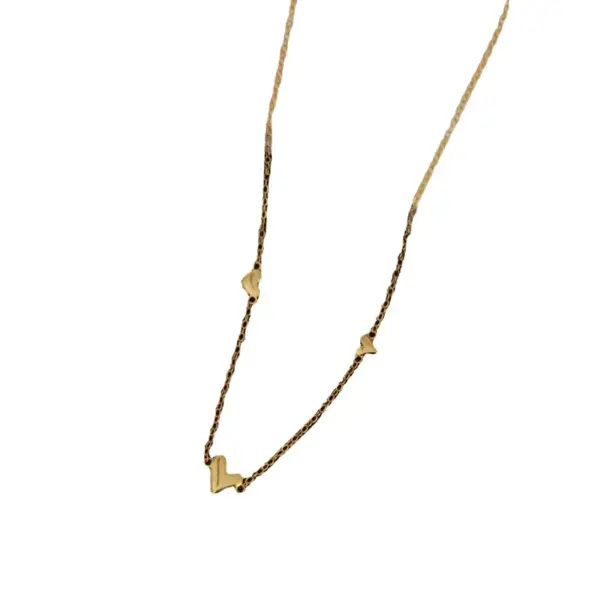 Wholesale PVD Coated Real Gold Plated 18K Gold Heart Shape 304 Stainless Steel Sweet Waterproof Non Tarnish Bracelets Necklace