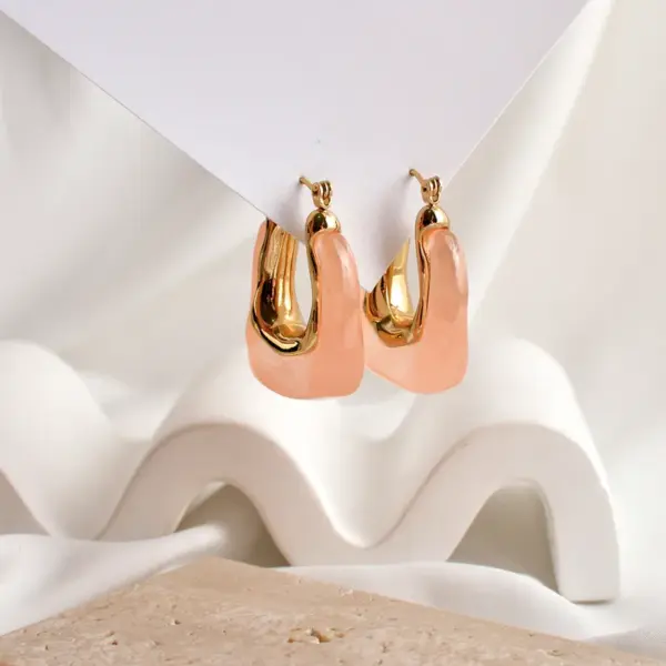 Wholesale Ion Plating (IP) Geometric 304 Stainless Steel Casual Romantic Simple Style Waterproof Non Tarnish Earrings