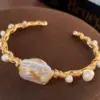 Wholesale Retro Freshwater Pearl Copper Bracelets Bangle In Bulk