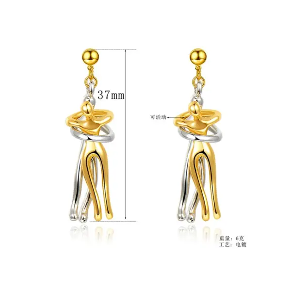304 Stainless Steel Human PVD Coated 18K Real Gold Plated Simple Style Waterproof Non Tarnish Mixed Metal Cable Chain Snake Chain Earrings Necklace