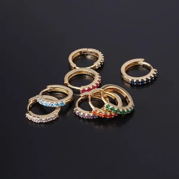 Geometric Copper Artificial Gemstones Earrings