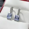 Wholesale Fashion Square Copper Inlay Zircon Drop Earrings 1 Pair