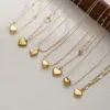 Wholesale Jewelry Simple Style Heart Shape Titanium Steel Pendant Necklace Cable Chain Snake Chain