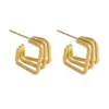 Vacuum Plating Real Gold Plated 18K Gold Gold Plating Silver Plated Geometric 304 Stainless Steel Simple Style Waterproof Non Tarnish Earrings