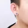 Wholesale Fashion Cross Stainless Steel Drop Earrings Plating Stainless Steel Earrings 1 Piece