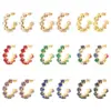 Wholesale 304 Stainless Steel C Shape Rhombus PVD Coated Zircon 18K Gold Plated IG Style Baroque Style Shiny Waterproof Non Tarnish Inlay Royal Blue Red Gold Ear Studs