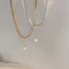 Wholesale Fashion Geometric Titanium Steel Inlay Zircon Necklace 1 Piece