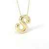 Wholesale Simple Style Classic Style Letter Copper 18k Gold Plated Pendant Necklace In Bulk