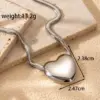 PVD Coated Heart Shape 304 Stainless Steel French Style Simple Style Waterproof Non Tarnish Jewelry Set