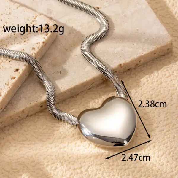 PVD Coated Heart Shape 304 Stainless Steel French Style Simple Style Waterproof Non Tarnish Jewelry Set