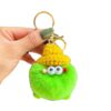 Wholesale [small bean cubes] imitation rex rabbit fur South Korea ins ugly cute small coal cart key chain pendant bag pendant gift