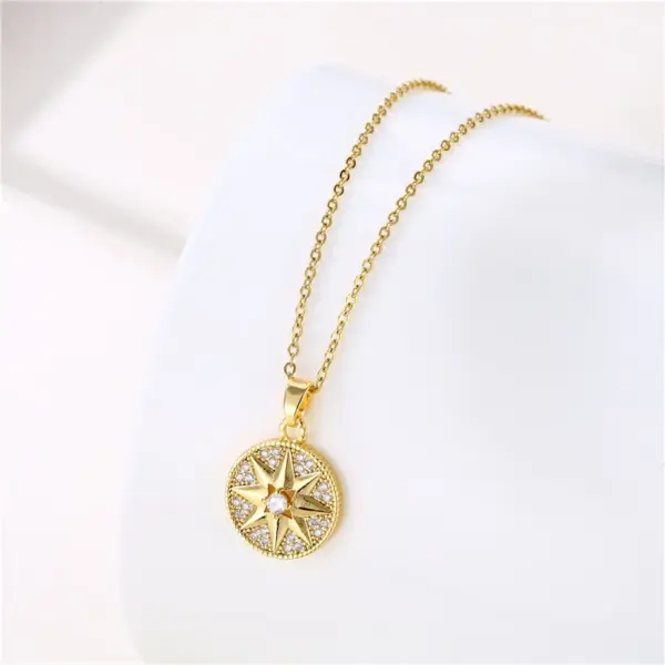 Water Plating Vacuum Plating Real Gold Plated 18K Gold Flower Dragonfly Butterfly 304 Stainless Steel Titanium Steel Simple Style Waterproof Non Tarnish 201 Stainless Steel Pendant Necklace