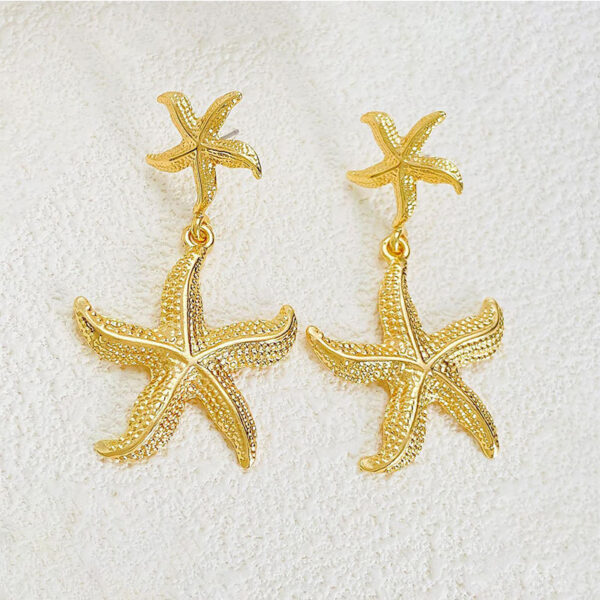 oly-0bed16ae7b74669fc7fce5e93c19d535 Wholesale European and American Cross-Border Retro Simple Ocean Stainless Steel Earrings Fashion Ins Elegant Starfish Accessible Luxury High-End Jewelry