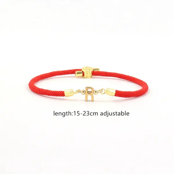 Wholesale PVD Coated Real Gold Plated Letter 304 Stainless Steel Nylon Copper Elegant Simple Style Classic Style Waterproof Non Tarnish Nylon Copper Bracelets