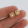Wholesale PVD Coated 18K Gold Real Gold Plated Tiger 304 Stainless Steel Fashion Waterproof Non Tarnish Earrings