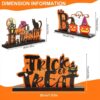 Wholesale 3 Halloween Black Letter Orange Wooden Ornaments with Bases - Halloween Desktop Wooden Ornaments