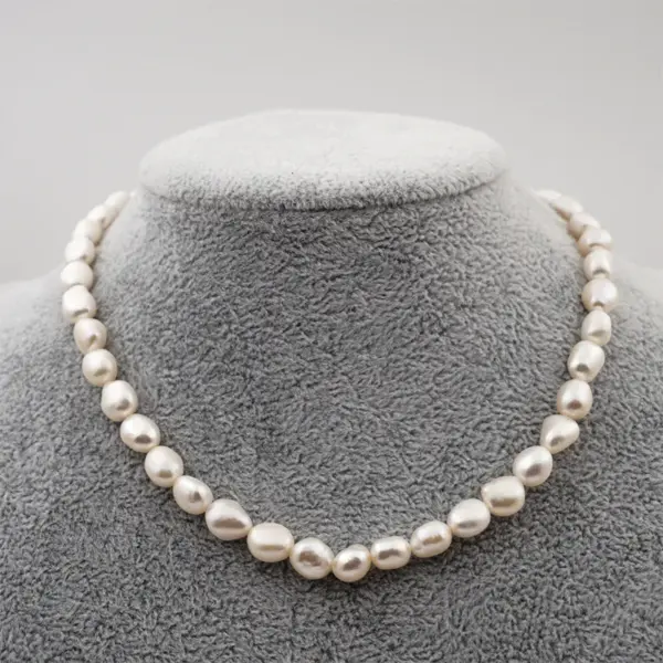 Wholesale Pearl Ferroalloy Vacuum Plating 18K Real Gold Plated Freshwater Pearl Pearl Cable Chain Irregular Necklace