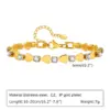 Wholesale Ion Plating (IP) Real Gold Plated 18K Cross Square Heart Shape 201 Stainless Steel IG Style Waterproof Non Tarnish Bracelets