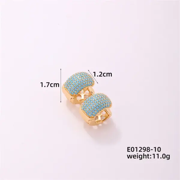 1 Piece Casual Simple Style Geometric Copper Zircon Gold Plated Silver Plated Huggie Earrings