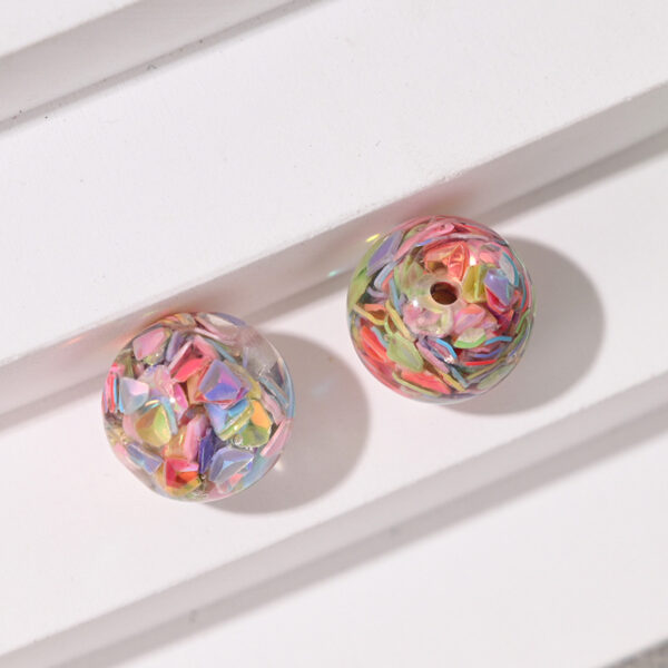 Wholesale Colored diamond sequins straight hole resin beads