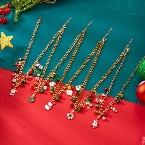 Wholesale Snowman Bell Pendant Bracelet Necklace Set
