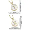 Wholesale Copper 18K Gold Plated Simple Style Classic Style Inlay Letter Letter Shell Zircon Pendant Necklace