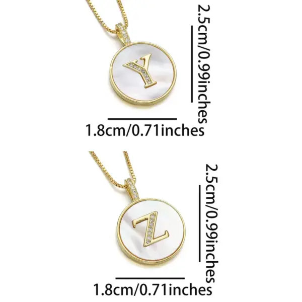 Wholesale Copper 18K Gold Plated Simple Style Classic Style Inlay Letter Letter Shell Zircon Pendant Necklace