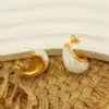 PVD Coated 18K Gold Plated C Shape 304 Stainless Steel Casual Simple Style Waterproof Non Tarnish Ear Studs