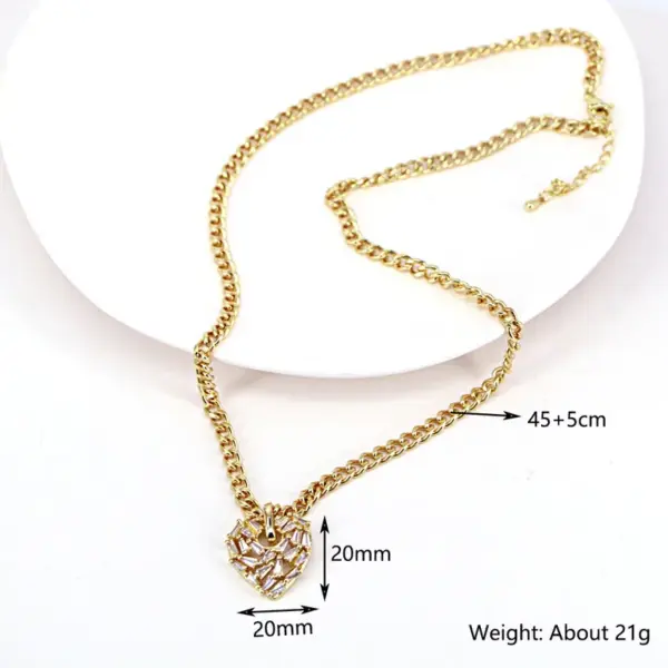 Wholesale Fashion Heart Copper Pendant Necklace In Bulk