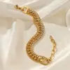 Wholesale Fashion Geometric 304 Stainless Steel Rhinestones Stainless Steel Bracelets In Bulk