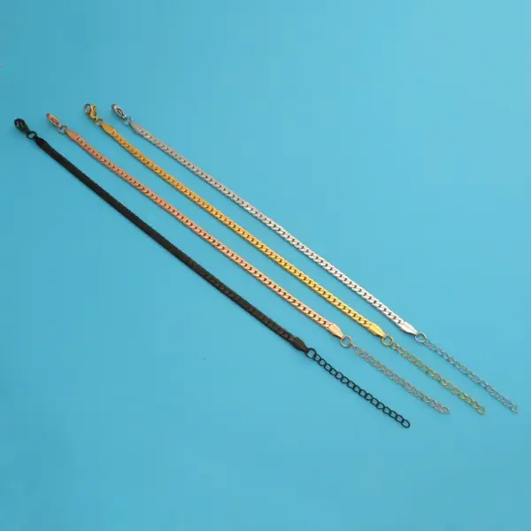 Wholesale PVD Coated 18K Gold Real Gold Plated Solid Color Stainless Steel Basic Classic Style Waterproof Non Tarnish 304 Stainless Steel Bracelets