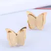 Korean Fashion Butterfly Titanium Steel Stud Earrings Wholesale Nihaojewelry
