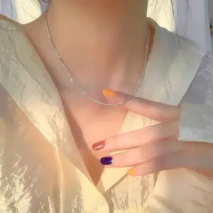 O6039 Sparkling Necklace Steel Color